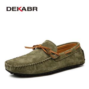 DEKABR 남성용 캐주얼 진짜 가죽 신발, 통기성 녹색 로퍼, 여름 가죽 신발, Sapato Masculino Zapatos Hombre