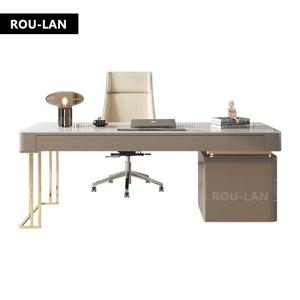 Rock Slab Desk Small Apartment 스칸디나비아 서재 럭셔리 사무실 책상 컴퓨터 책상, 모던한 쓰기 책상, 가정용