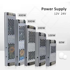 MJJC 전원 공급 장치, LED 스트립 드라이버 조명 변압기, 12V 24 V 60W 100W 200W 300W 400W 110V 220V 230V AC에서 12 24 볼트 DC