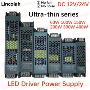 초박형 LED 스트립 스위치 드라이버 램프, 조명 변압기, DC 12V, 24V 전원 공급 어댑터, 5A 12A, 60W, 100W, 150W, 200W, 300W, 400W