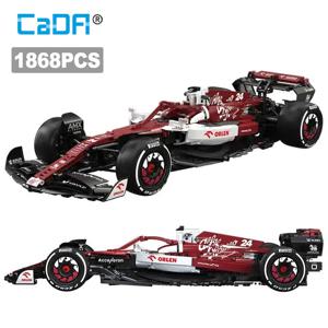 Cada 테크니컬 MOC 챔피언 포뮬러 F1 팀 오렌 C42 2022 레이싱 카 빌딩 블록, 럭셔리카 로고 브릭 퍼즐 장난감, 어린이 선물