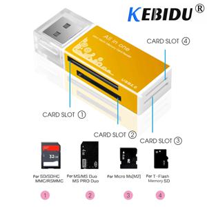 Kebidu 올인원 메모리 카드 리더, USB 2.0, 멀티 SD SDHC MMC RS MMC TF/ MS/MS PRO/MS DUO M2 카드 리더, TF 도매