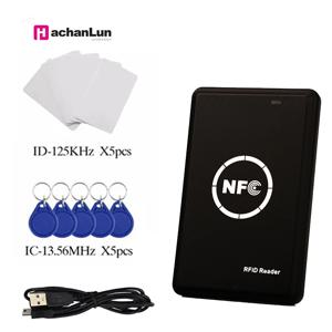 RFID 카드 리더 복사기 125KHz Key fob NFC 스마트 카드 리더기 라이터 13.56MHz 암호화된 프로그래머, uid keyfobs 스마트 카드 리더 복사기