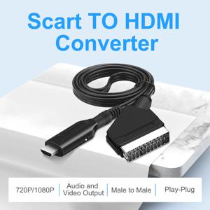 Scart-hdmi 호환 케이블 컨버터 전문 비디오 오디오 어댑터, HD TV DVD 게임 액세서리