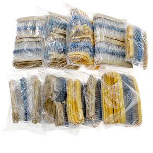 1/8W 1/4W 1/2W 1W 2W 3W 5W 금속 필름 저항기 분류 키트 세트 1% 전자 부품 저항기 패키지