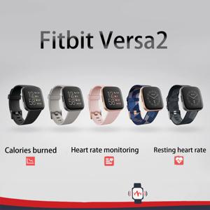 Fitbit Versa 2 건강 및 피트니스 스마트워치, 심박수, 음악, 알렉사 내장, 수면 및 수영 추적, 블랙/카본