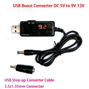 USB 승압 컨버터 케이블, 전원 공급 장치, 충전기, 전원 변환기용 커넥터, DC 5V-9V, 12V, 3.5x1.35mm