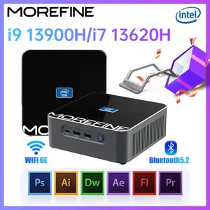 MOREFINE S600 13 세대 인텔 i7 13620H i9 13900H DDR5 미니 PC, 윈도우 11 2 * M.2 NVME 2 * LAN 게이밍 PC 데스크탑, 14 코어 20 스레드