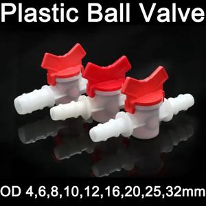 플라스틱 PVC 호스 바브 양방향 플라스틱 볼 밸브, 수족관 정원 마이크로 관개 커넥터, 4mm, 6mm, 8mm, 10mm, 12mm, 16mm, 20mm, 1 개