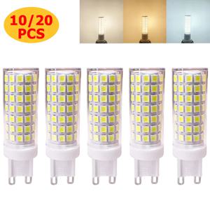 G9 미니 LED 전구, 흰색 LED 세라믹 램프, 360 ° 조명, 매우 밝은 LED 조명, 2835SMD, 220V, 7W, 9W, 12W, 15W, 18W, 10/20 개