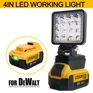 Dewalt 18V 배터리용 LED 조명, 휴대용 스포트라이트, 무선 야외 작업 낚시, 휴대용 비상 도구 조명, 배터리 없음, USB 없음