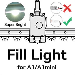 Bambu Lab A1/A1 mini LED 조명 스트립, Ra95 필 라이트, 24V 화이트 라이트, 매우 밝은 Bamblab 3D 프린터 액세서리 업그레이드