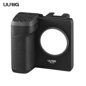 UURIG PH-10 무선 핸들 G 립 폰 거치대 안정기, 스마트폰 브이로그 리모컨, 1/4 인치 LED 조명, i 폰 안드로이드용