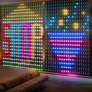 스마트 커튼 조명 400LED 블루투스 앱 LED 스트링 RGB 요정 조명, DIY 음악 변경 디스플레이, 창 침실 장식