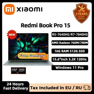 샤오미 레드미 북 프로 15 라이젠 R7-7840HS AMD 780M, 760M, 16G RAM, 512G SSD, 15.6 인치, 3.2K, 120Hz, Mi 노트북 PC, 독일 주식