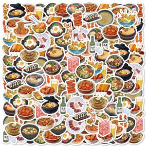 46pcs 바베큐 돼지 고기 빵, 치킨 Ieg, 계란 타트 음식 테마 스티커 장식 노트북 물병 일기 클래식 장난감 데칼