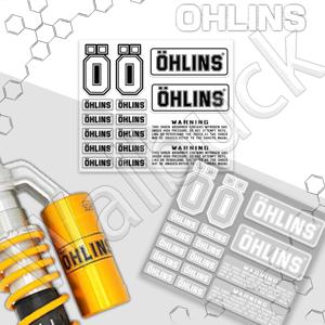 완충기 방수 Ohlins 로고 스티커, 오토바이 완충기 자외선 차단 투명 장식 데칼 액세서리