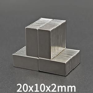 네오디뮴 직사각형 자석, 희토류 NdFeB, 초강력 영구 자석, 20x10x2, 5, 10, 20, 50 개, 20mm x 10mm x 2mm