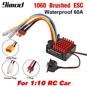 9IMOD 1060 RTR 60A ESC 브러시드 전자 속도 컨트롤러, 2-3S LiPo 방수 BEC 6V3A, 1/10 축 SCX10 TRX4 TRX6 D90 HPI용