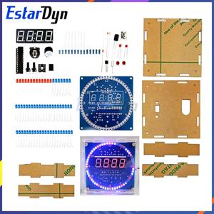 Estardyn DIY 회전 디지털 LED 디스플레이 모듈 알람 전자 디지털 시계 키트, 51 SCM 학습 보드, 5V DS1302