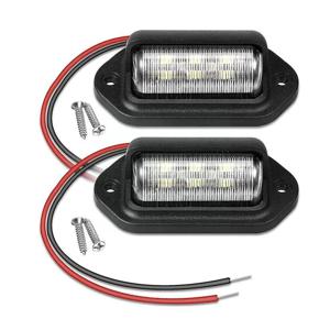 2PCS 6 LED 자동차 라이센스 번호 플레이트 빛 SUV 트럭 트레일러 밴 태그 단계 램프 흰색 전구 자동차 제품 라이센스 플레이트 조명