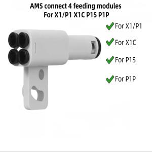 Bambu Lab 3D 프린터용 PTFE 어댑터 재료 파이프 확장 포트, AMS, X1, P1, X1C, P1S, P1P 용 공급 모듈 4 개 연결