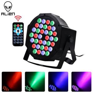 ALIEN-36 LED RGBW DMX 512 무대 평면 파 조명 효과 DJ 디스코 파티 휴일 크리스마스 바 클럽, 결혼식 생일 쇼 조명