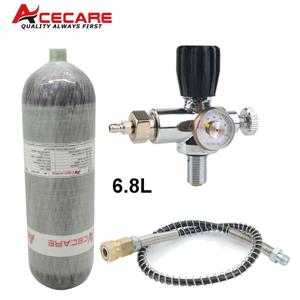 Acecare 탄소 섬유 실린더 고압 에어탱크, HPA 필 스테이션, 조절 밸브, 스쿠버 다이빙, M18 * 1.5, 4500Psi 300Bar, 6.8L