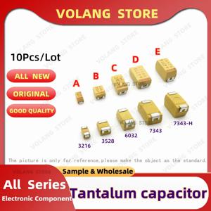 탄탈럼 커패시터 타입 A B C D E 케이스, 6V, 10V, 16V, 25V, 35V, 50V, 0.1UF 2.2UF 4.7UF 10UF 15U 22U 33UF 47UF 68U 100U 220u, 10 개 330UF