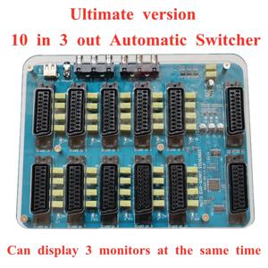 자동 RGBS 비디오 컨버터 스위처 보드, EUR SCART 분배기, MD, MD2, SS, PS, PS2, PS3, DC, SFC용, 10 in 3 출력, 2 Scart 1 RGBS, 신제품