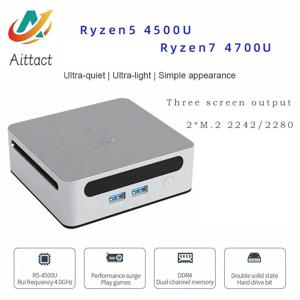 AITTACT 미니 PC AMD Ryzen5 4500U Ryzen7 4700U CPU, 2.0GHz 최대 4.1GHz, 윈도우 10/11 DDR4, 64GB RAM 지원, WiFi6 NUC, 신제품