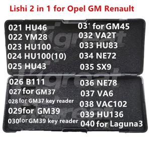 Lishi Laguna3 Opel GM용 2 in 1 HU46 YM28 HU100 HU43 B111, GM37 GM39 GM45 VA2T HU83 NE72 SX9 NE78 VA6 VAC102 HU136, 021-040