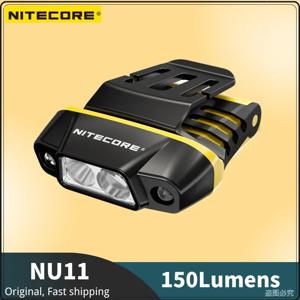 NITECORE NU11 스마트 IR 센서 칩온 캡 라이트, 150 루멘 화이트 레드 라이트, USB-C 충전식 토치, 600mAh 배터리, 미니 헤드라이트