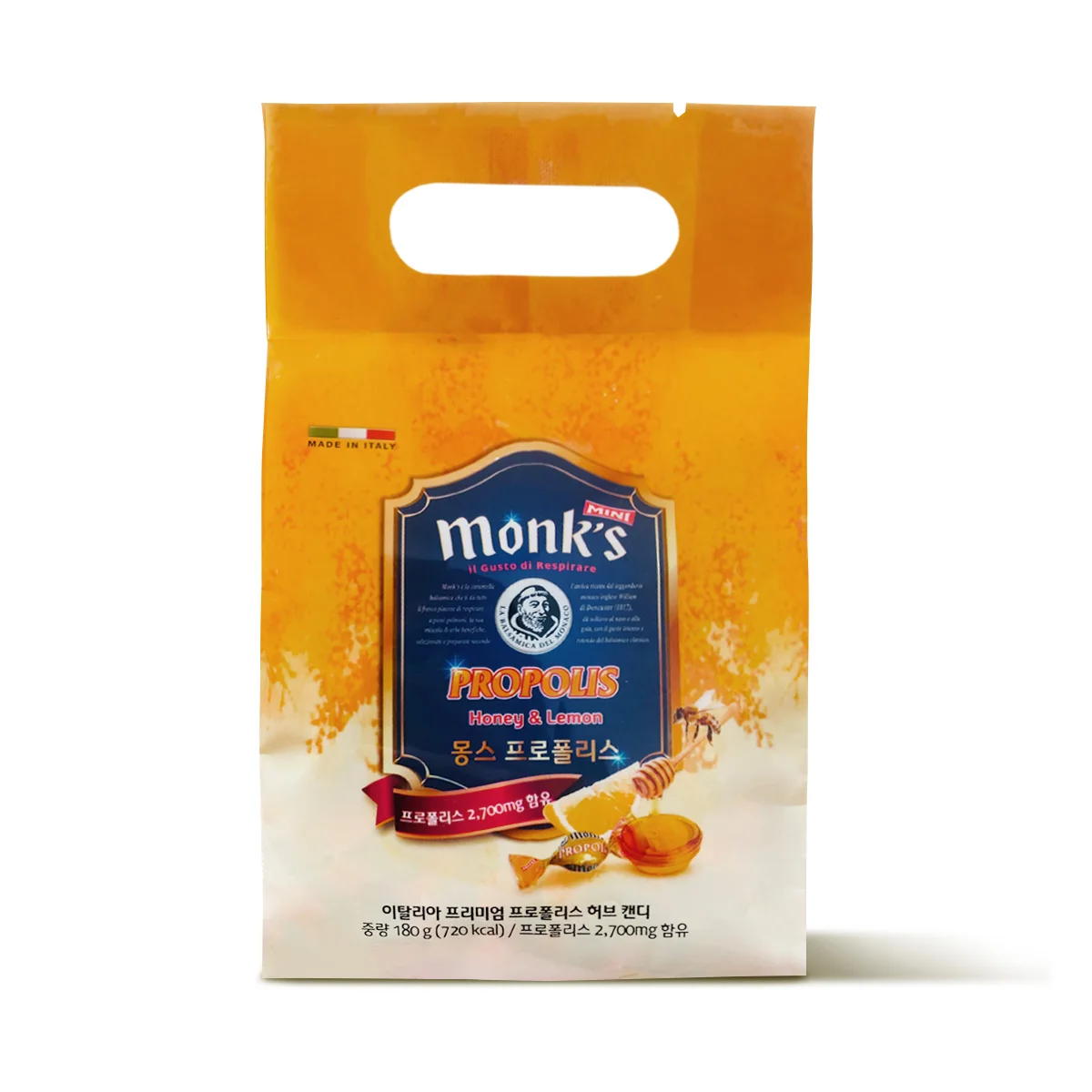 몽스 프로폴리스 목캔디 180g Monk's propolis candy 180g 목캔디 허브캔디 민트사탕 몽크스캔디 몽크캔디