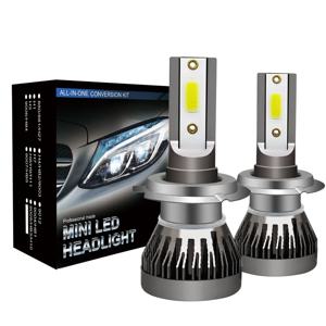 미니 LED 자동차 헤드라이트, 자동차 LED 전구, 안개등, H11, H7, 9005, HB3, H4, Hi, Lo, LED Canbus 헤드램프 키트, 6000k, 12V, 자동차 액세서리