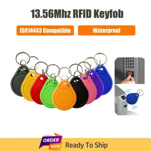 고주파 MF 키태그 근접 카드, 5P 13.56Mhz Mi-fare 키포브, S50 클래식 1K 스마트 태그 NFC RFID 키체인, 액세스 제어용