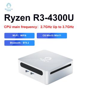 GenMachine AMD 라이젠 3 4300U 프로세서, 윈도우 10/11, 2.7GHz, 최대 3.7GHz, DDR4, 32GB, 와이파이 6, HDMI, PC 게이머 컴퓨터, 신형 미니 PC