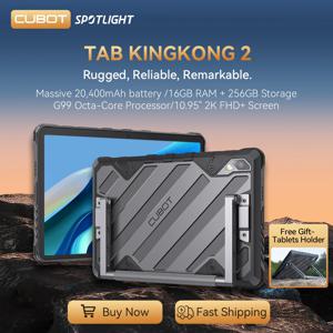 Cubot TAB KingKong 2, 견고한 태블릿 안드로이드 14, Helio G99, 옥타코어, 20400mAh 배터리, 16GB RAM(8GB+8GB 확장), 256GB ROM, IP68 방수, 10.95