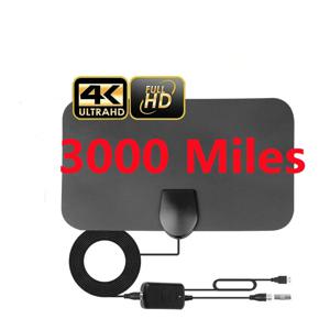 고이득 HD TV DTV 박스 디지털 TV 안테나, 4K, 8K, 25dB, 3000 마일 부스터, 액티브 실내 공중 HD 평면 디자인, DVB-T2 TV 안테나