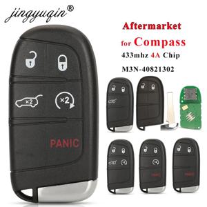 Jingyuqin 애프터 마켓 스마트 원격 키 433mhz 4A Keyless for Jeep Renegade Compass C-CUV Trailhawk SIP22 M3N-40821302 68250335AB