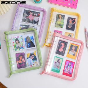 EZONE A5 지퍼 바인더, 느슨한 잎 정리함, 반짝이는 PVC 케이스, 한국 아이돌 앨범 보관 사진 정리함, 문구류 학교 용품