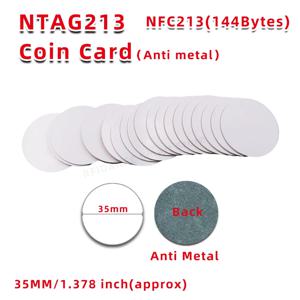 NTA-G 213 안티 메탈 코인 카드, 동물 크로싱, 접착식 RFID NFC Ntg213, 범용 토큰 순찰, 13.56MHZ, 35mm, 10 개, 50 개, 100 개