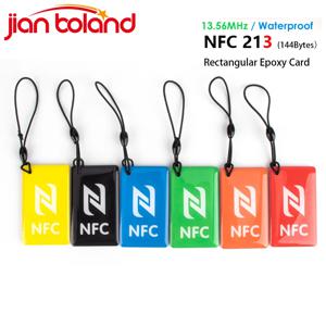 모든 NFC 지원 휴대폰용 직사각형 213 스마트 카드 라벨, 13.56MHz ISO14443A, 144 바이트 NFC Ntag213 에폭시 송진 태그, Ntag 6 개