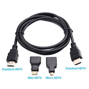 미니 HDTV 어댑터 마이크로 HDTV 커넥터 케이블, HD 하이 퀄리티 호환, PS3 HDTV DVD XBOX에 적합, 3 in 1, 1m, 1.5 m