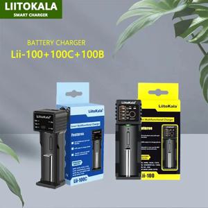 LiitoKala Lii-100C Lii-100 배터리 충전기, USB 스마트 충전기, 18650 18350 26650 16340 RCR123 14500 3.7V 1.2V Ni-MH Ni-Cd 2A