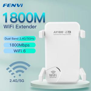 FENVI 듀얼 밴드 무선 리피터, 2.4G, 5GHz, 802.11AX 기가비트 와이파이 6 익스텐더, 장거리 신호 확장 부스터, WiFi6 AX1800