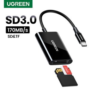 UGREEN USB TF SD 카드 리더, USB-C 메모리 카드, 맥북 아이폰 15, 삼성 갤럭시 아이패드용, 2 인 1, SD3.0