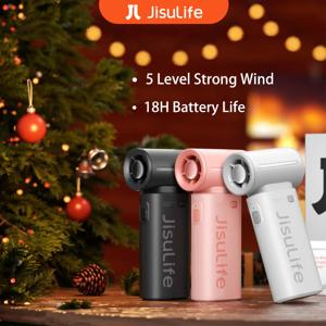 JISULIFE 휴대용 터보 선풍기, 초강풍, 5 단 속도, 긴 배터리 수명, 5000mAh,USB 충전식, 다목적 포켓 선풍기