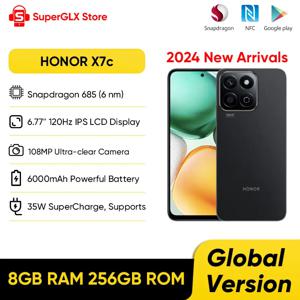 2024 HONOR X7c 4G 글로벌 버전 스냅드래곤 685, 6.77 인치 120Hz IPS LCD 디스플레이, 108MP 듀얼 카메라, 6000mAh 긴 배터리 IP64, 신제품