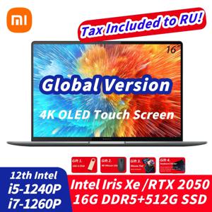 샤오미 북 프로 16 2022 노트북, 16 인치 4K OLED 터치 스크린, i7-1260P i5-1240P RTX 2050, 아이리스 Xe 16G LPDDR5 + 512G SSD 노트북